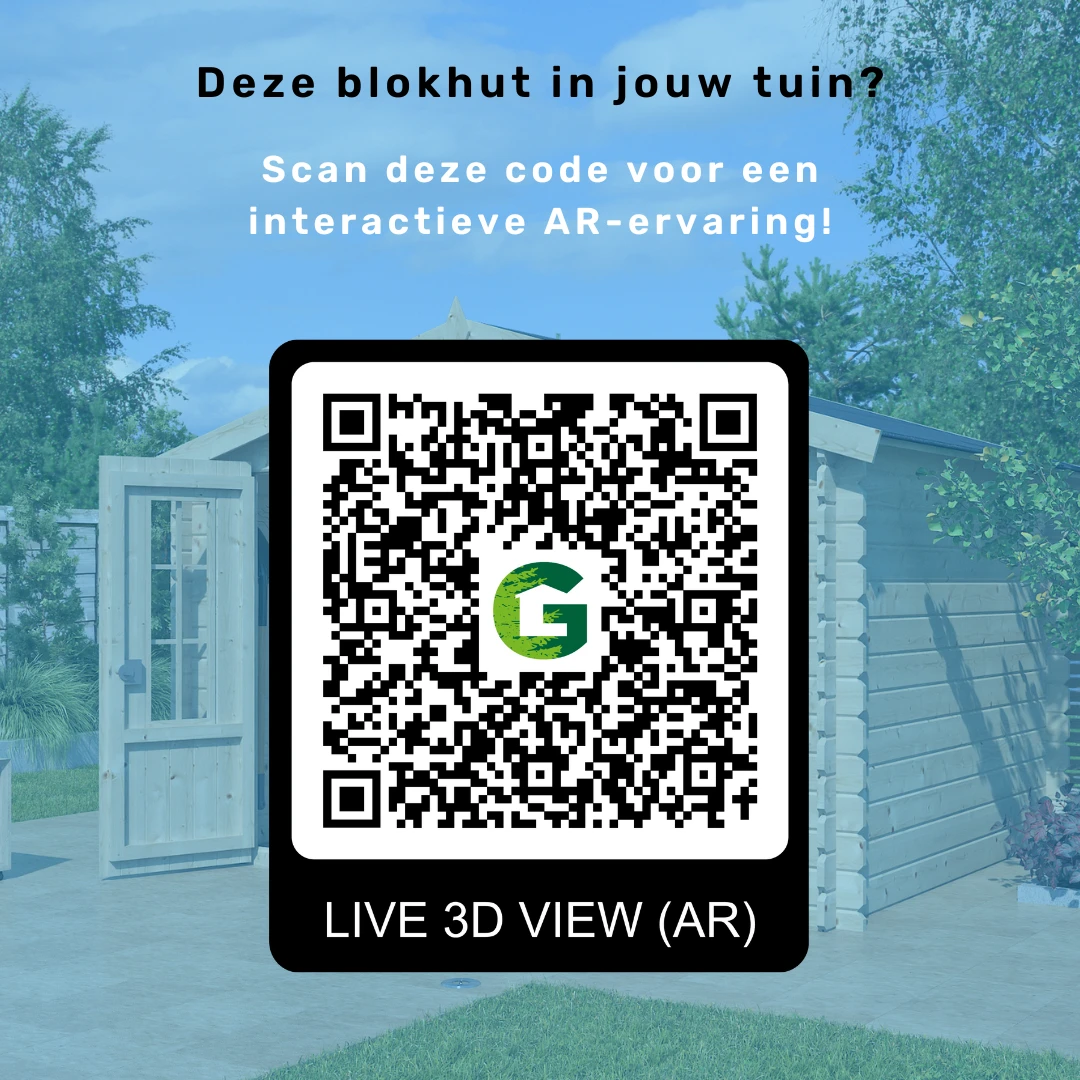 Woodlands Blokhut Caribou 355 x 295 cm Groen Geïmpregneerd - Afbeelding 6